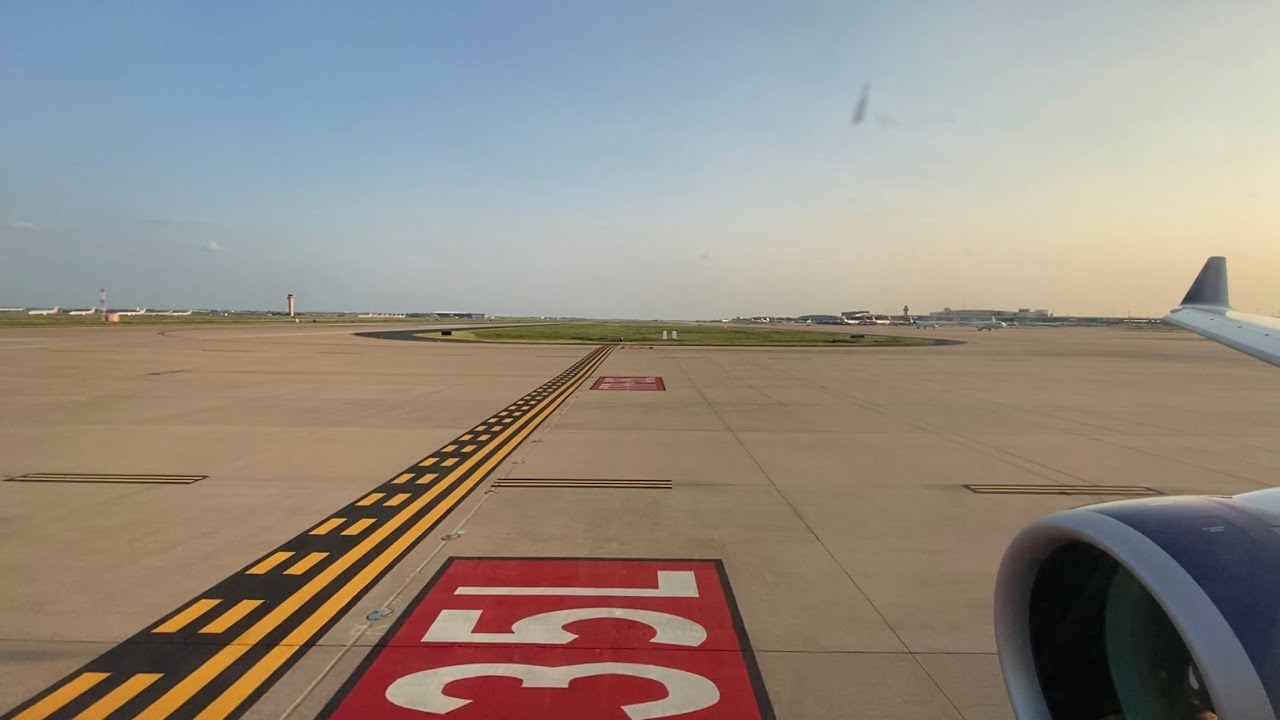 Delta Airlines Airbus A220-100 Pushback, Taxi, and Takeoff from Dallas/Fort Worth Int&rsquo;l (DFW)