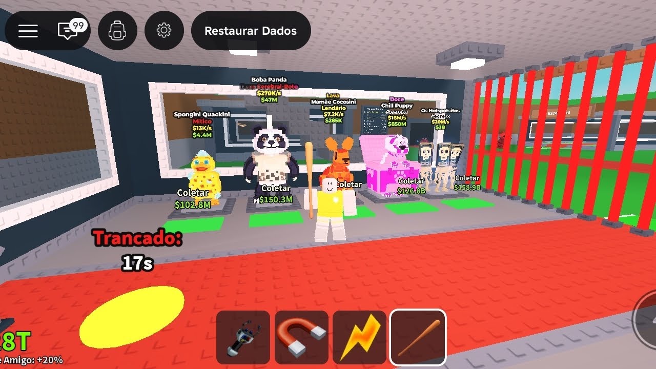 Do 100 a 1t mas eu só posso pegar brainrots da maquina de fusão