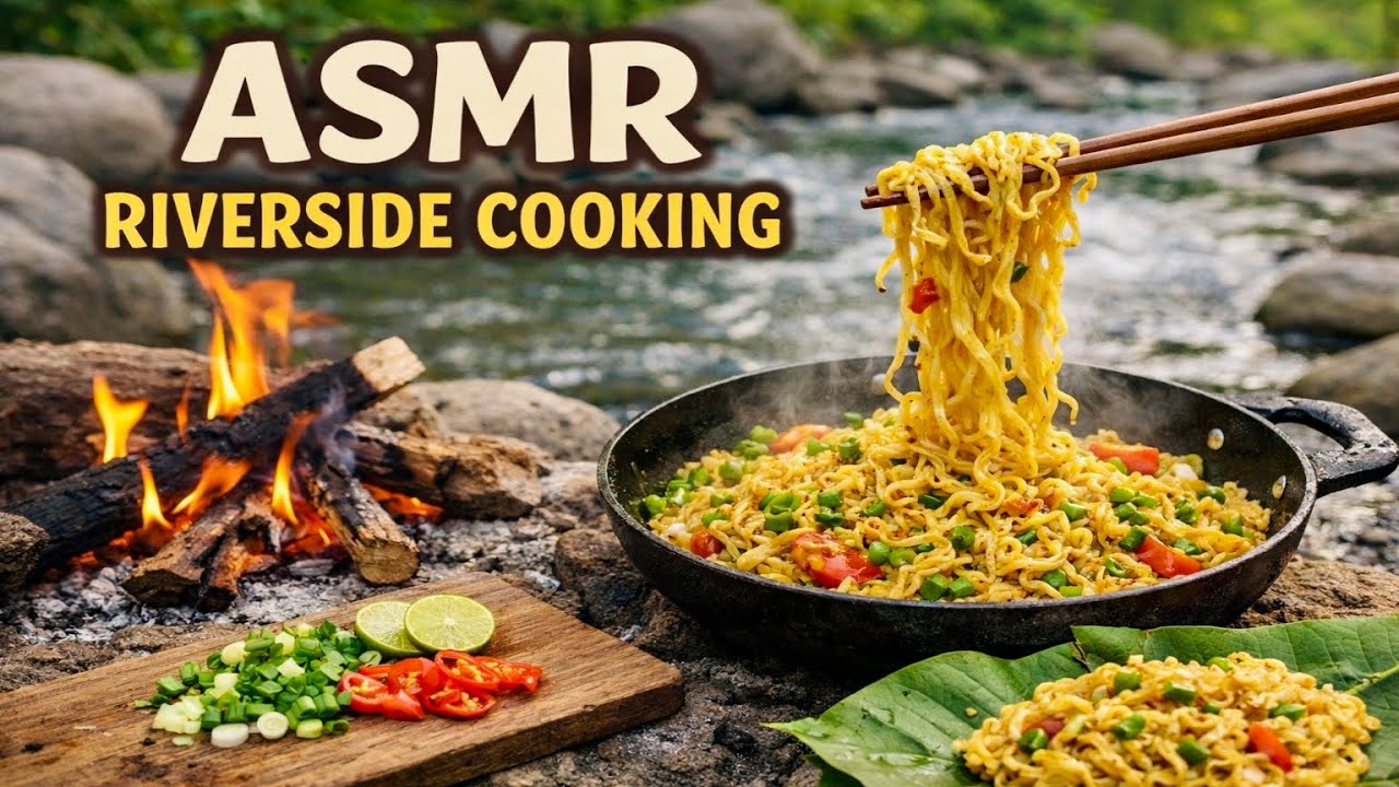 ASMR Riverside Cooking | Peaceful River Sounds