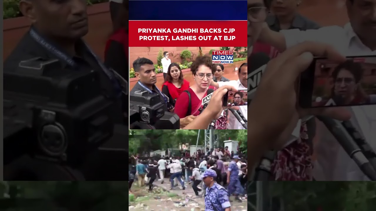 Congress MP Priyanka Gandhi Backs CJP Protest, Lashes Out At BJP | CJP Parliament March #shorts
