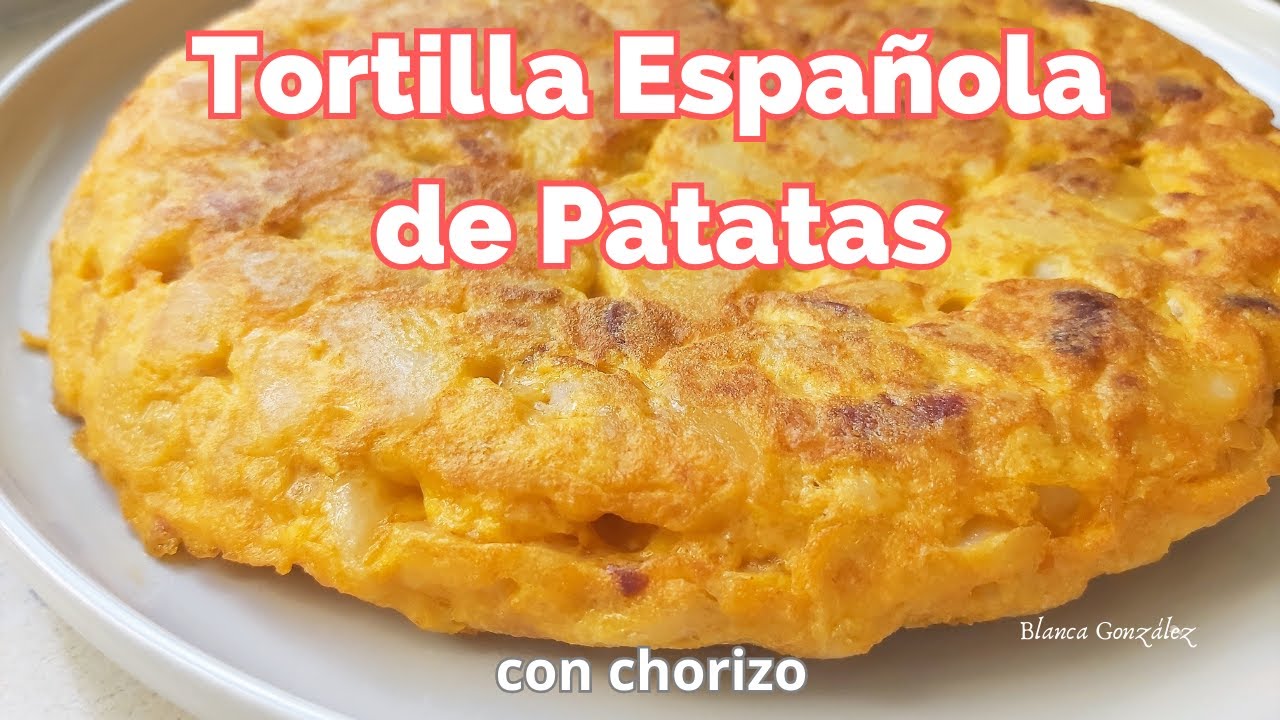 ✅TORTILLA ESPAÑOLA de patatas con chorizo. Deliciosa!! 🍳