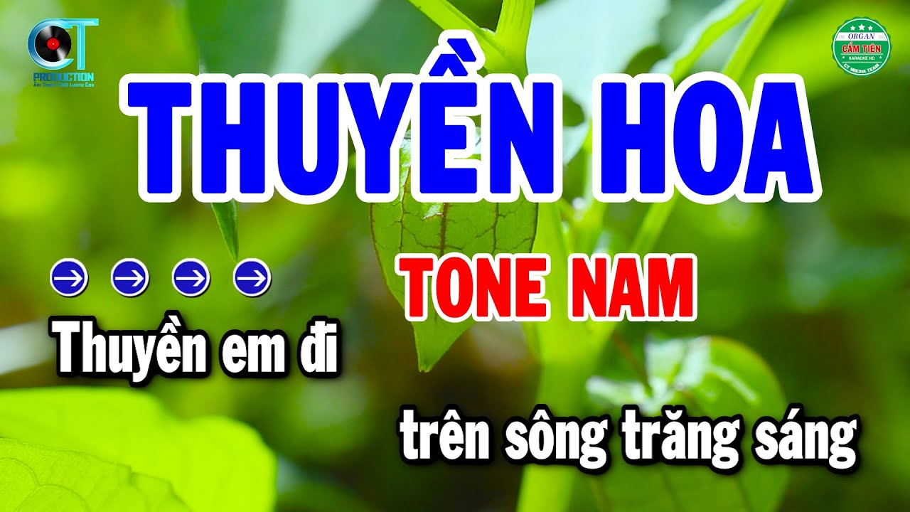 Karaoke Thuyền Hoa Tone Nam Nhạc Sống Cha Cha Dễ Hát | Cẩm Tiên Organ