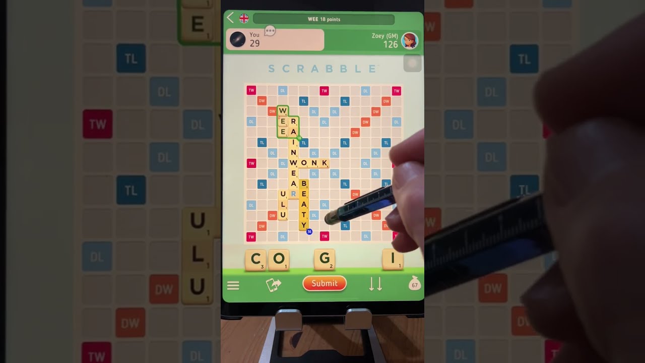 Scrabble GO loss against Zoey (Grand Master level) with comments