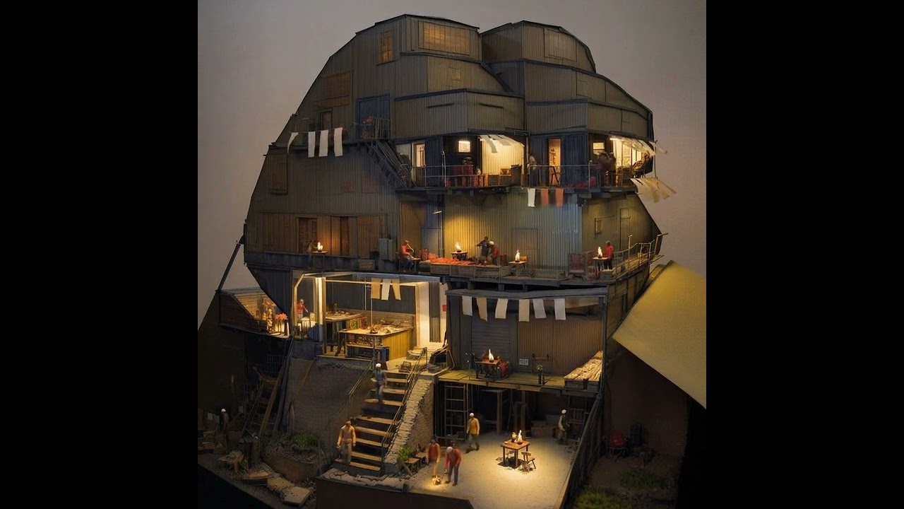 [AI diorama] 공사 현장의 저녁 시간