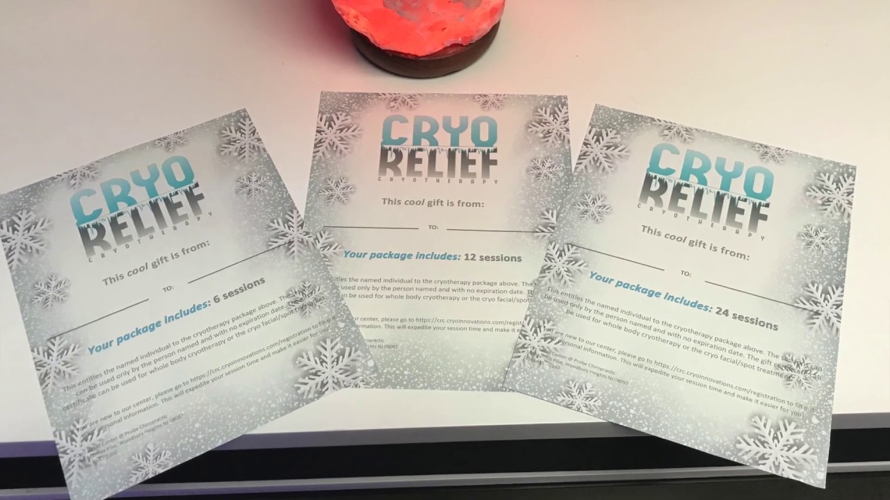 Cryo Relief Center Holiday Gift Certificates