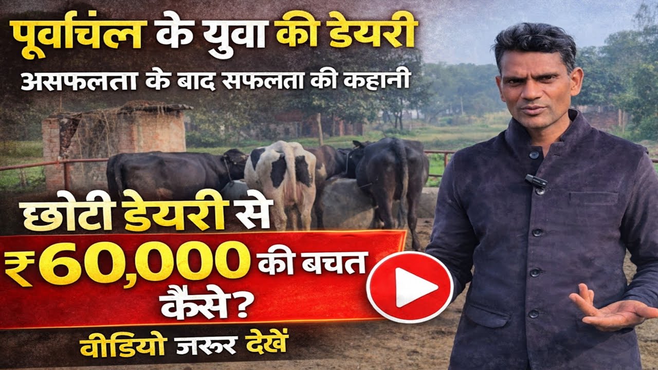 एक संघर्षशील युवा की कहानी | 5 गायों से ₹60,000 महीना कमाई | Dairy Farming Success Story ||