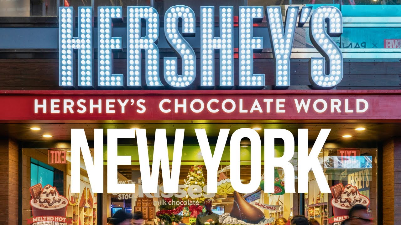 Inside HERSHEY'S CHOCOLATE WORLD Store New York City - Times Square Walking Tour
