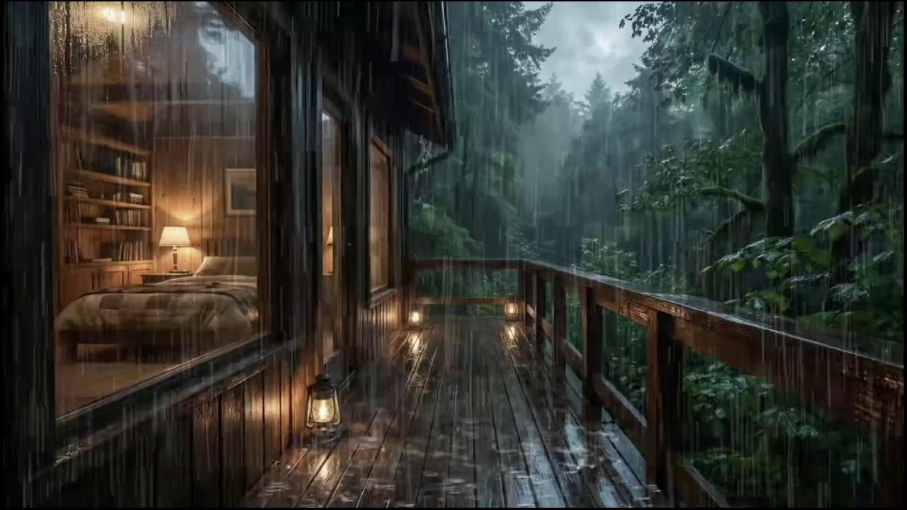 Soothing Cabin Rain Sounds 🌧 White Noise for Deep Sleep, Relaxation & Insomnia