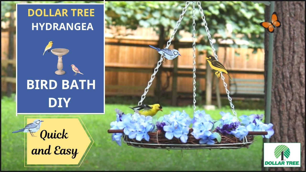 EASY  Dollar Tree Hanging GARDEN BIRD BATH DIY | Thrift | Dollar Tree DIY Bird Feeder