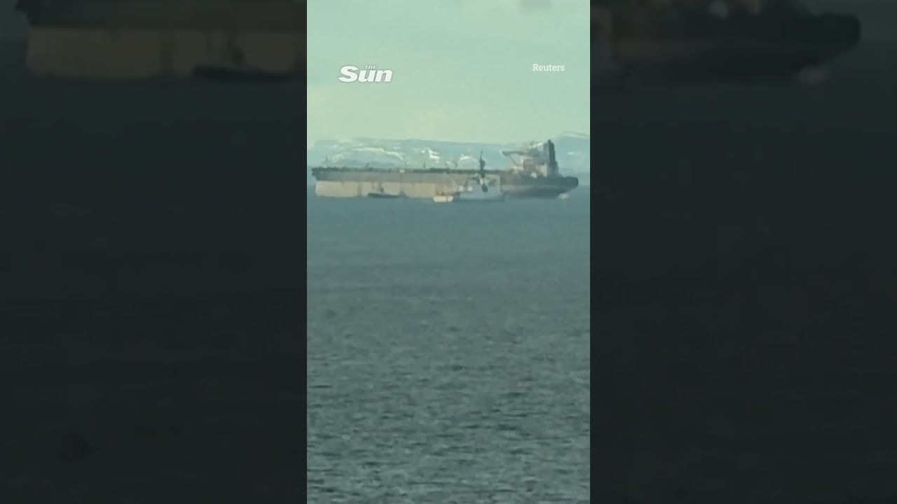 Russian oil tanker seized by US spotted off Scottish coast #russia #scotland #shipping