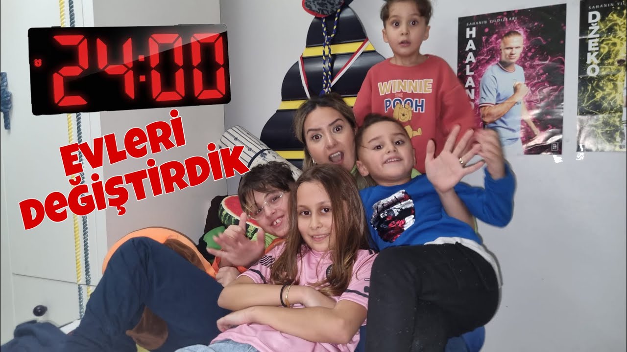 TUBİ İLE EFE'YLE 24 SAAT BOYU EVLERİ DEĞİŞTİRDİK !! EFE'NİN ODASINI KARIŞTIRDIK !!