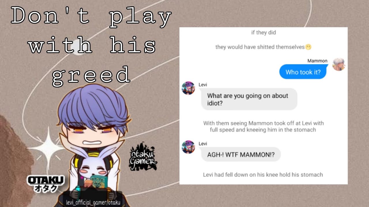 Obey me text: Don't play with his greed