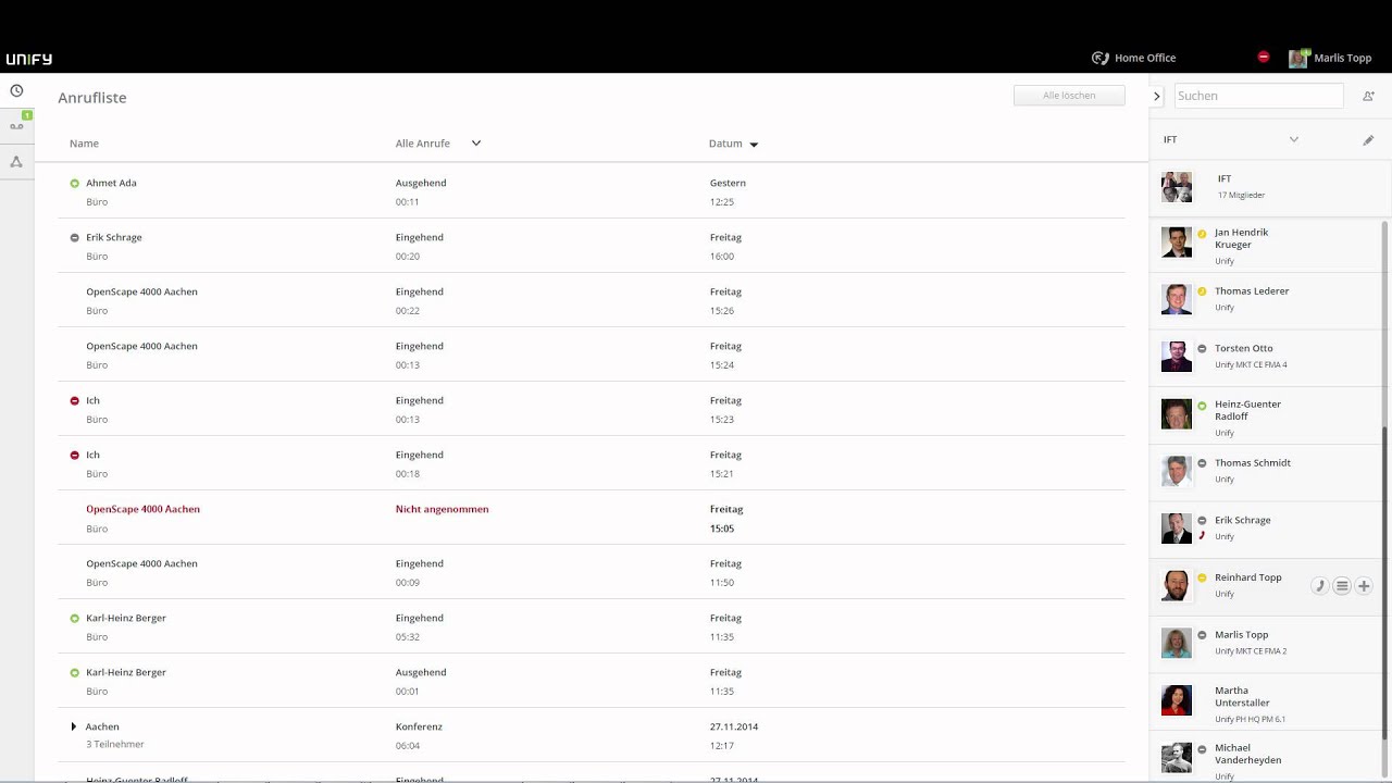 Arbeiten mit dem neuen OpenScape UC Application Webclient