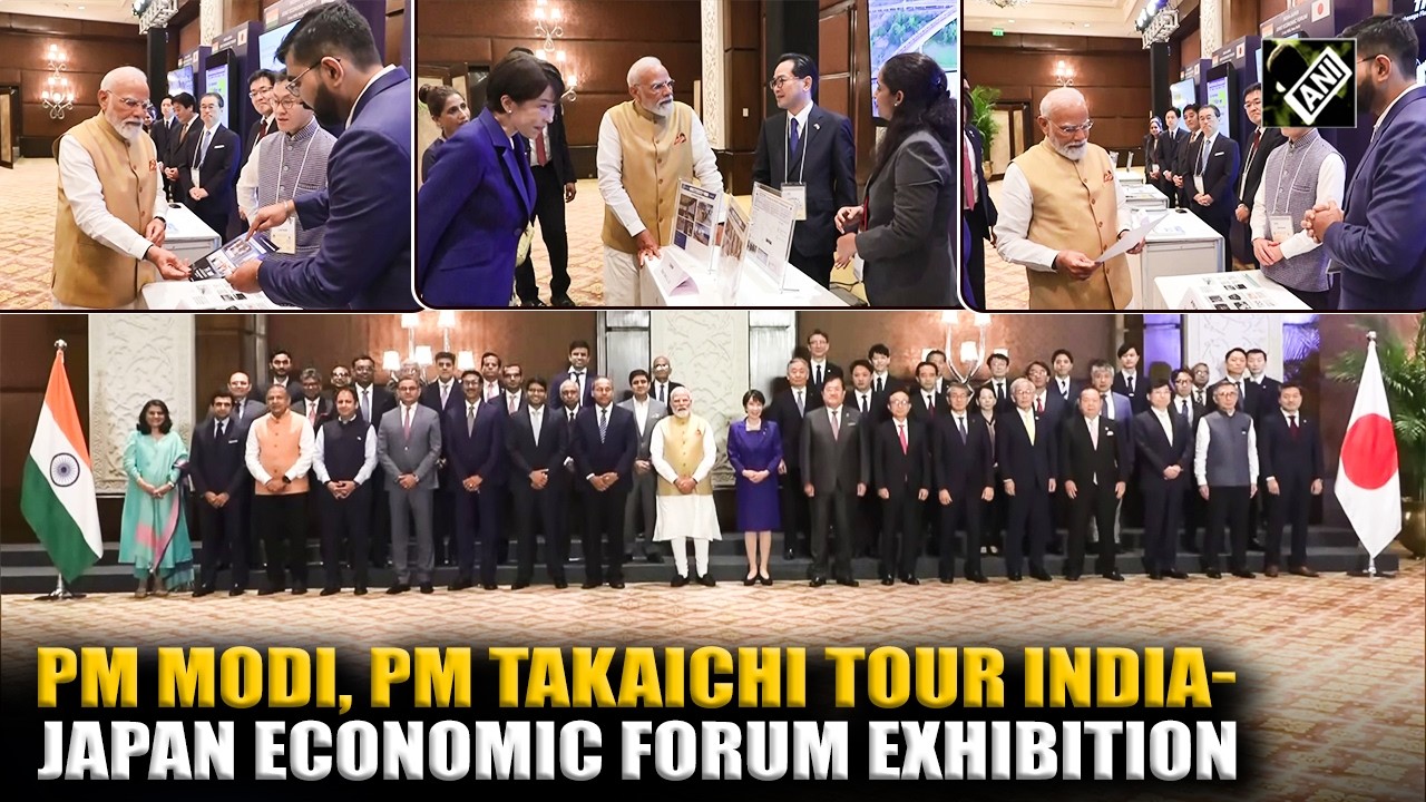 PM Modi, Japan PM Takaichi tour exhibition at India-Japan Economic Forum