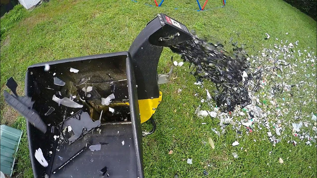 Shredding Stuff in slow motion 4 - Chipper shredder - Satisfying!!