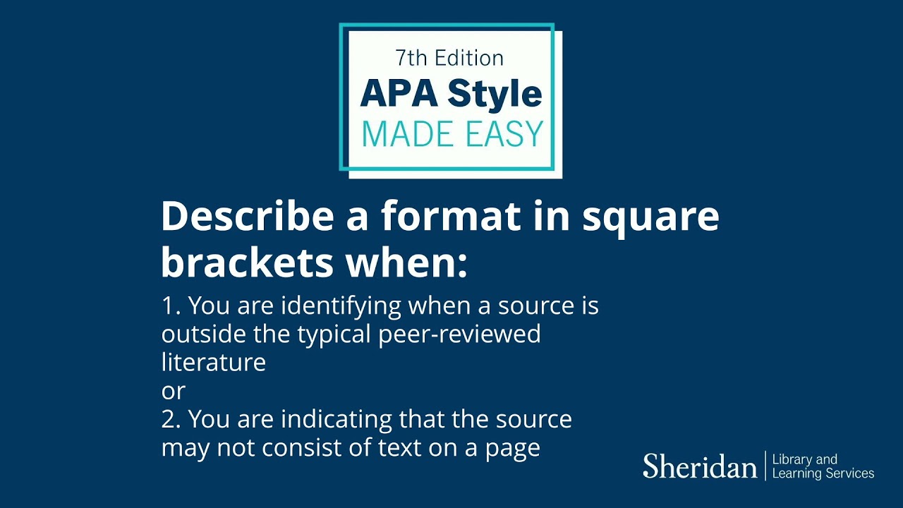 APA Made Easy - Citing Classroom Lecture Slides