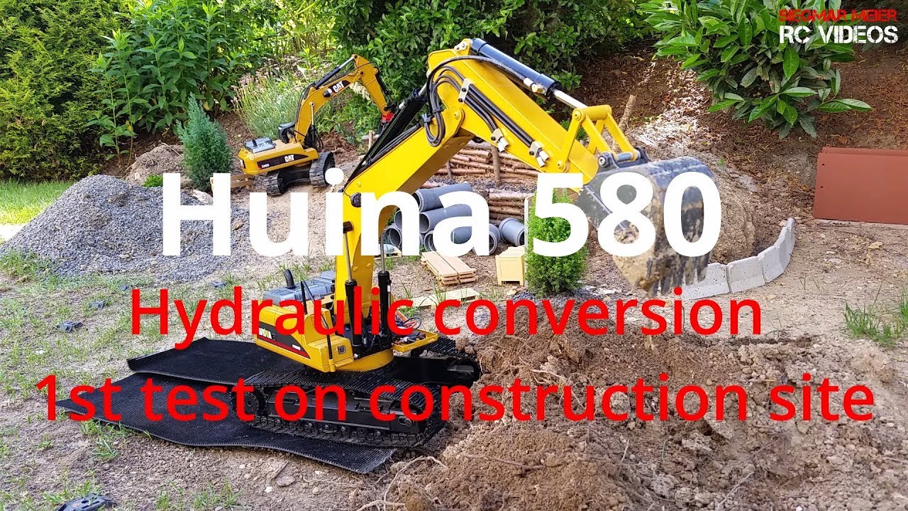 Huina 580 - Hydraulik Umbau - Erster Test auf der Baustelle