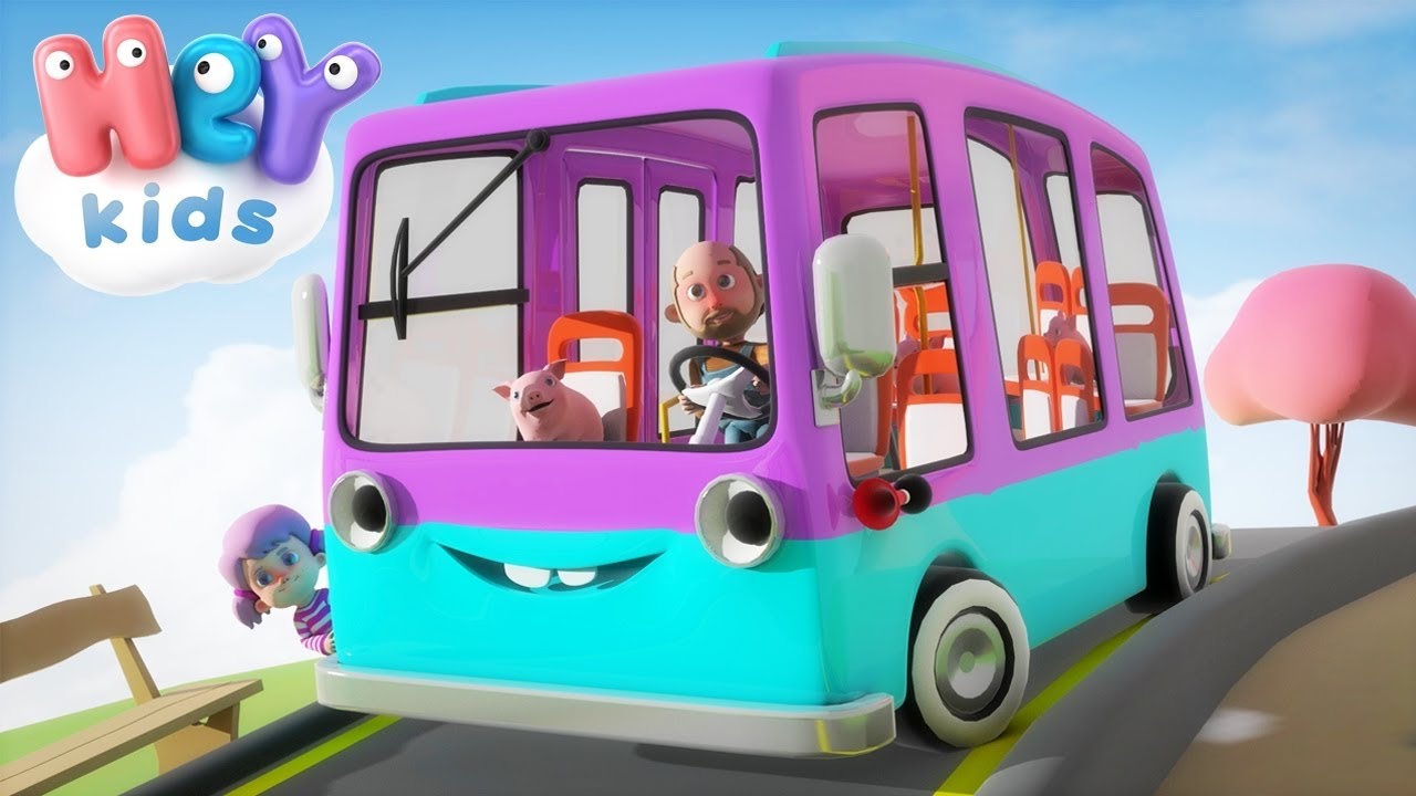Las Ruedas Del Autobus y más canciones infantiles en Español ♫ HeyKids