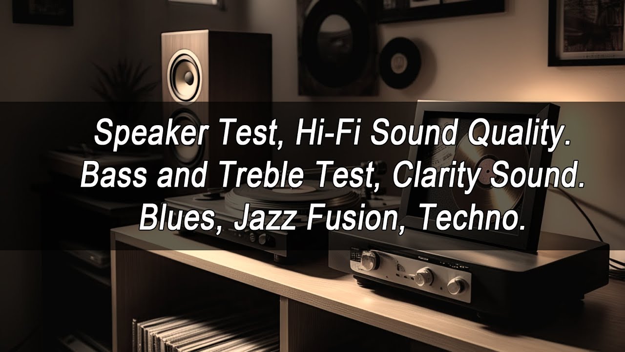 Speaker Test, Hi-fi Clarity sound, Bass and Treble Test, Jazz, Blues, Techno fusion.