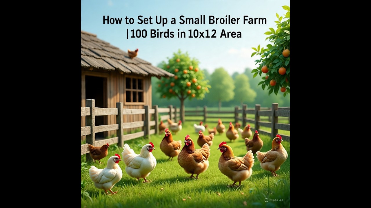 How to Set Up a Small Broiler Farm | 100 Birds in 10x12 Area #backyardfarming #broilerfarm  #poultry