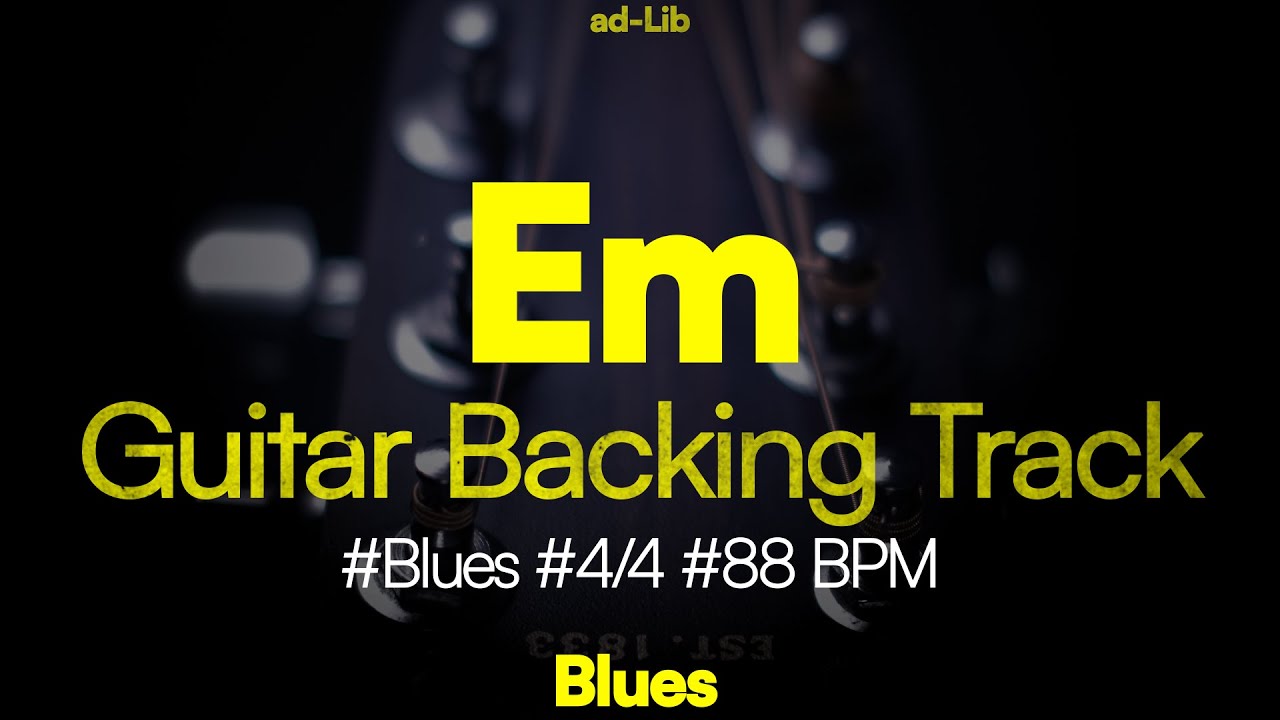 Em Blues Guitar backing track I 88 BPM