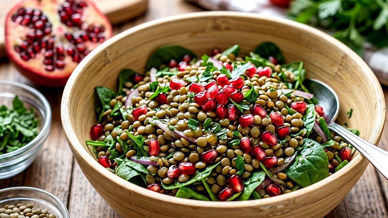 Fresh Lentil Salad with a Mediterranean Twist | Light, Healthy and Bursting with Flavor