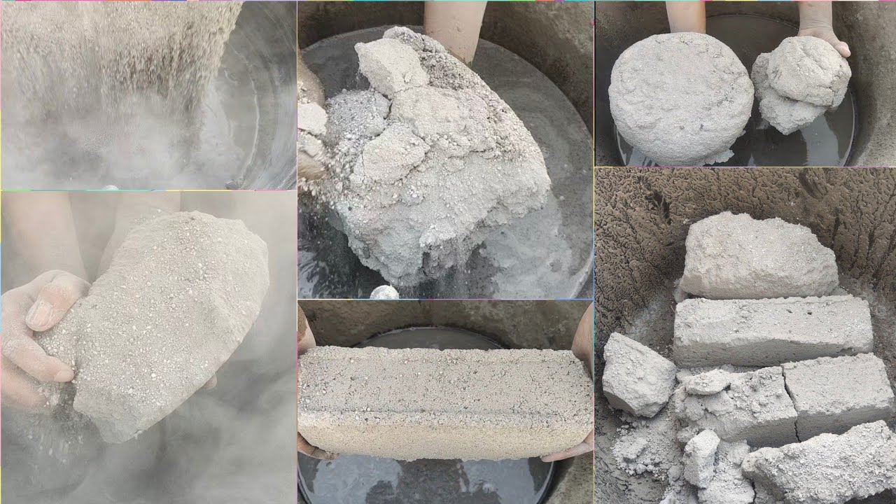 Satisfaction guaranteed Smokey sand cement dry/water crumbling Satisfying asmr | Asasmr |