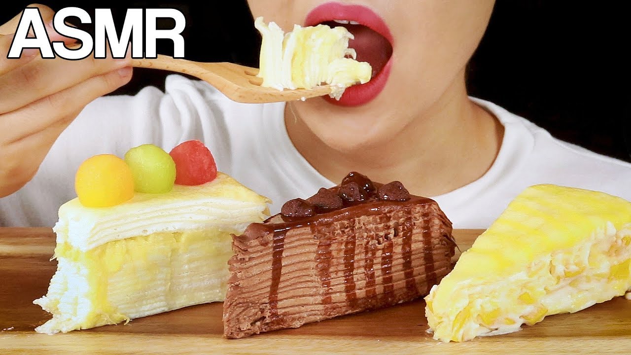 ASMR CREPE CAKES 🍰*Soft&Fluffy* EATING SOUNDS MUKBANG NO TALKING