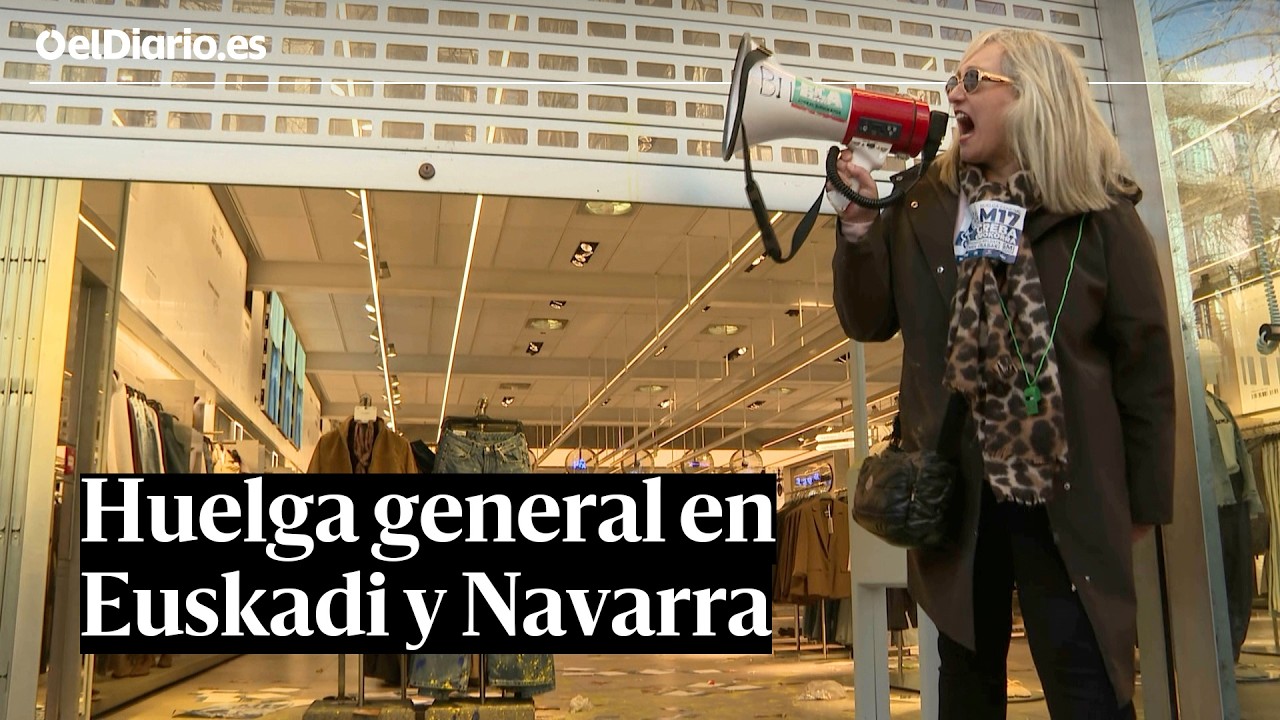 Los piquetes con motivo de la huelga general en Euskadi y Navarra obliga al cierre de comercios
