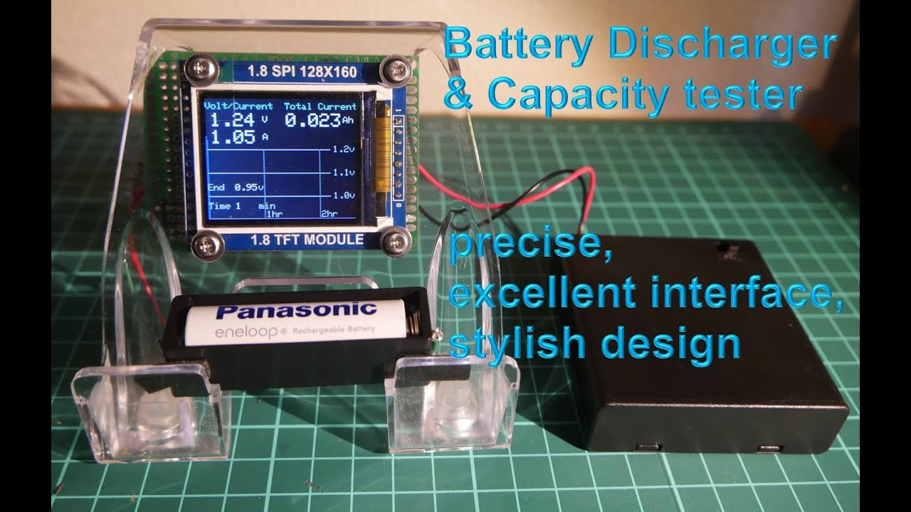DIY battery discharger and capacity tester for Nickel metal hydride battery using Arduino