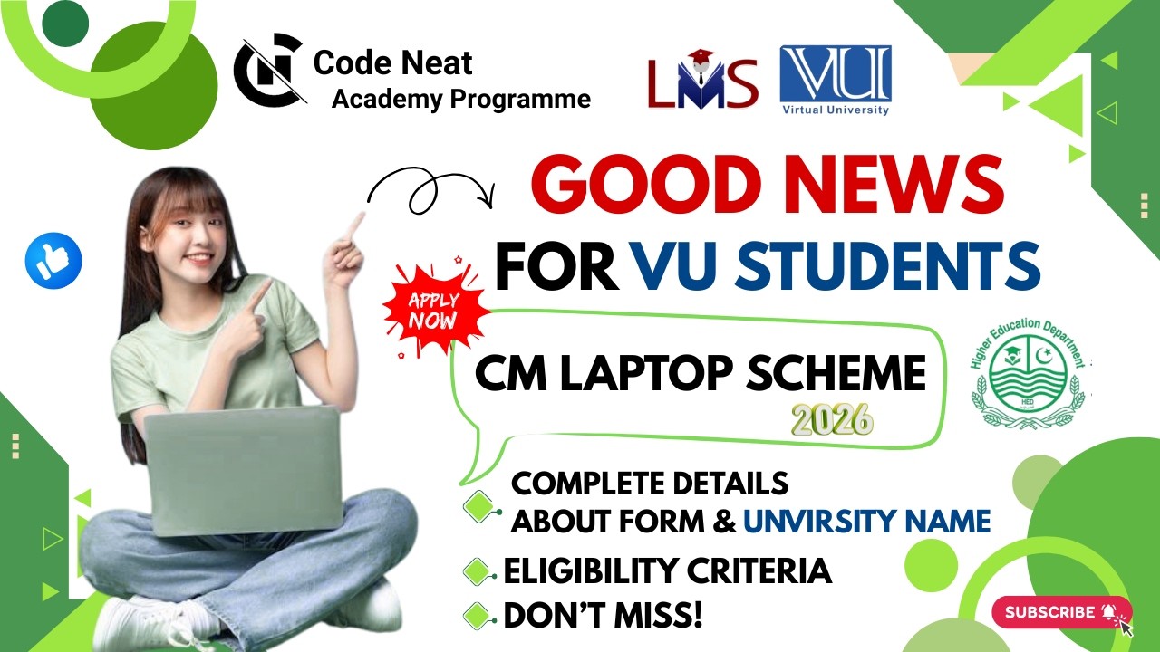 CM Laptop Scheme 2026 | VU Students Important Update | Eligibility & Apply Process | Code Neat