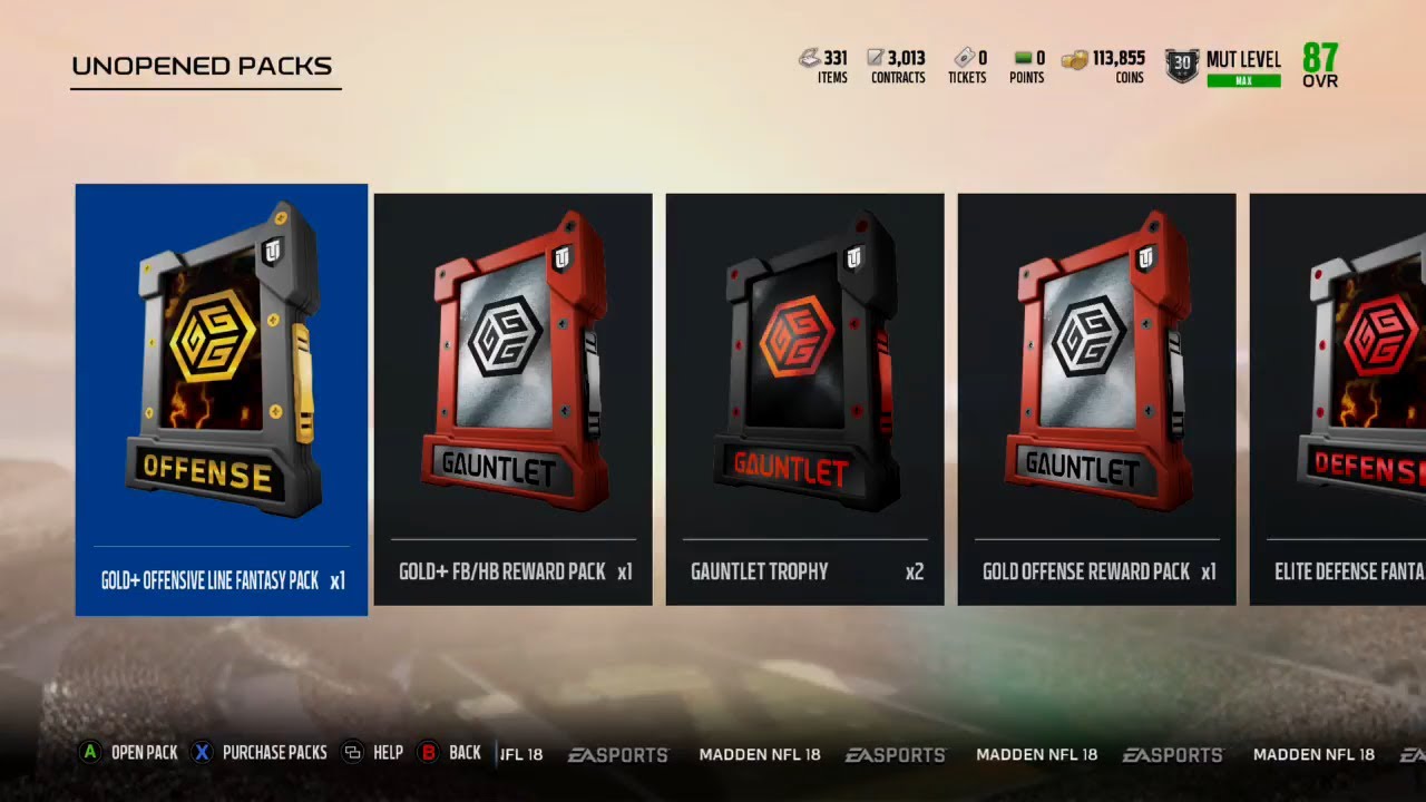 Madden 18 Ultimate Team Gauntlet Reward Pack Opening - 15 New Gauntlet Solos - Elite player rewards