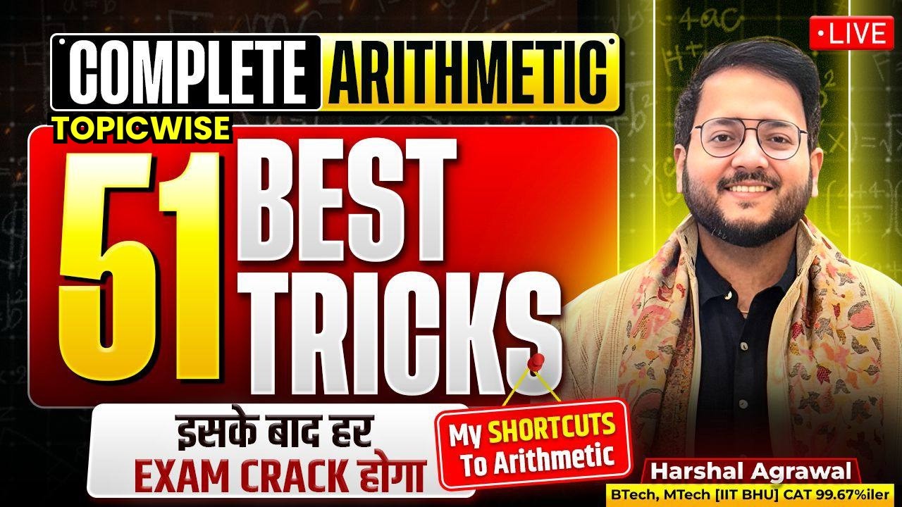 🔴 51 Tricks & Shortcuts of Complete Arithmetic ! Topicwise Arithmetic for All Bank Exams | Harshal