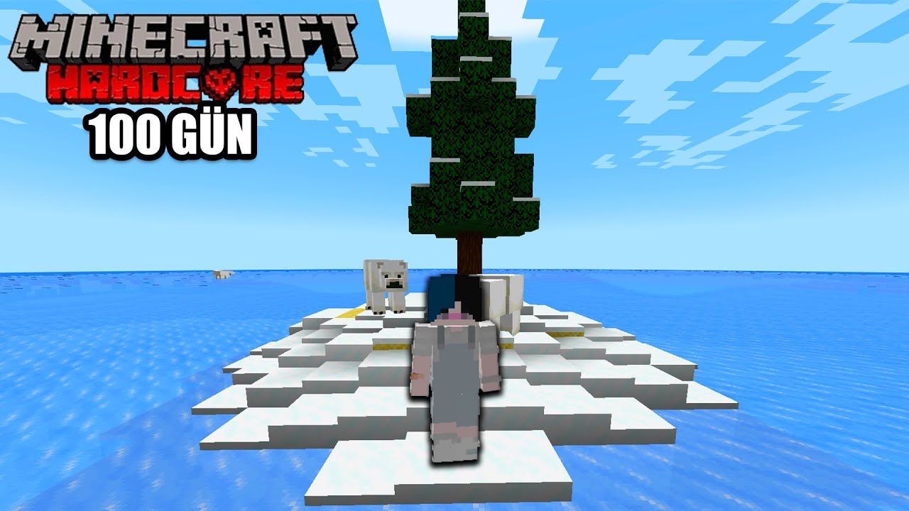 Minecraft'ın EN SOĞUK Adasında 100 Gün Hayatta Kaldım