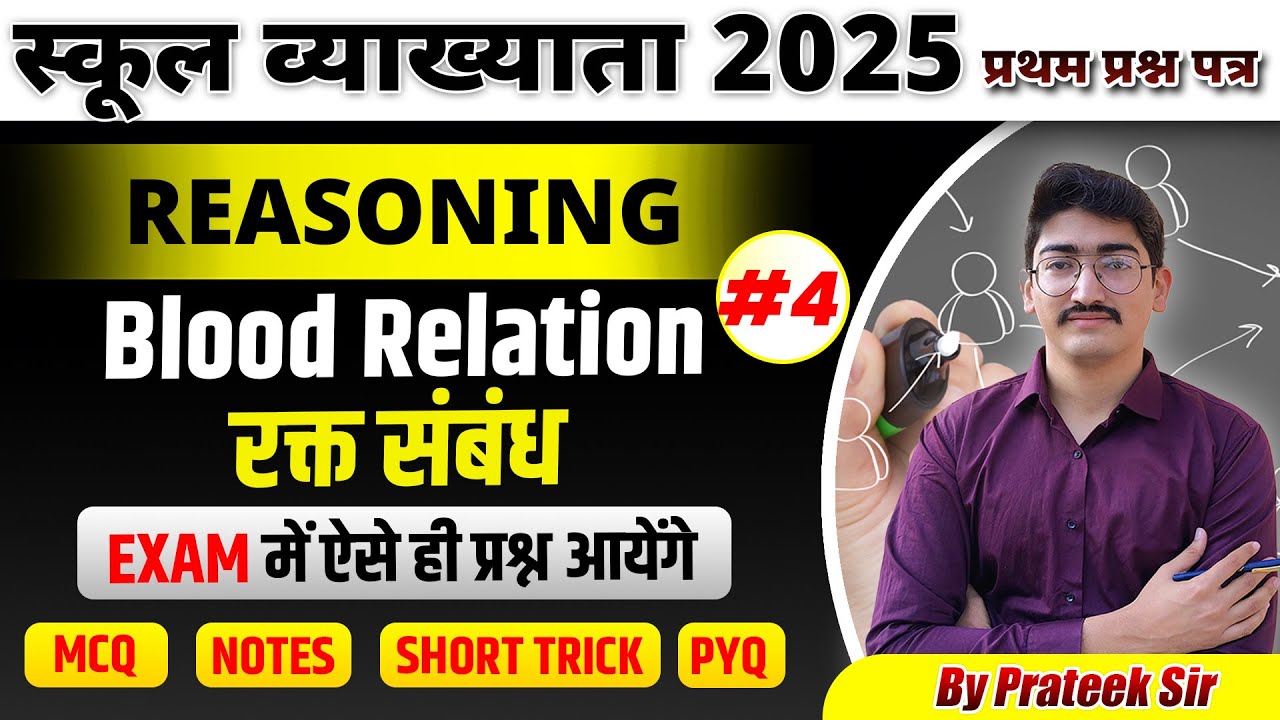 Reasoning | class 4 | Blood Relation | One Shot Video | For all Raj. Exam | by Prateek jain sir