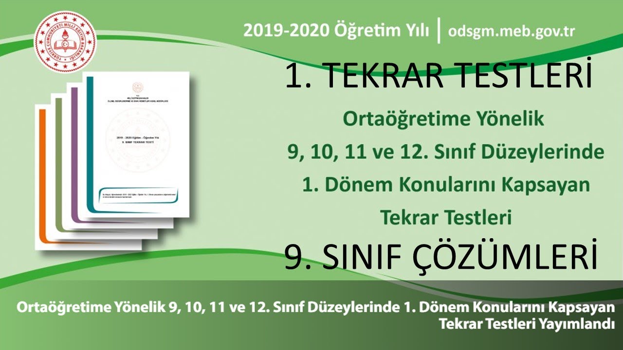 MEB 1. Tekrar Testleri 9. Sınıf Fizik Çözümleri 2020 YKS