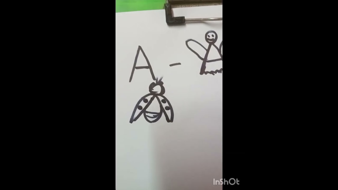 Drawings with letter A.