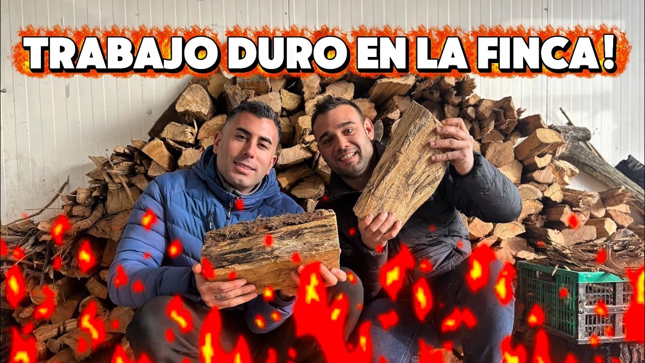 🪵🪵¡¡DESCARGAMOS UN REMOLQUE DE LEÑA, OTRO DÍA EN LA FINCA!!