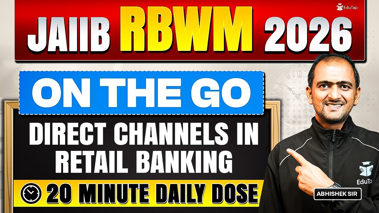JAIIB RBWM Online Free Classes 2026 | Direct Channels in Retail Banking Concept & Question