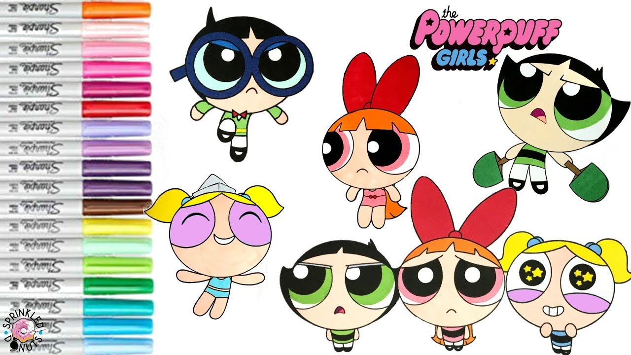 Powerpuff Girls Coloring Book Pages Compilation Buttercup Bubbles Blossom PPG | SPRiNKLED DONUTS