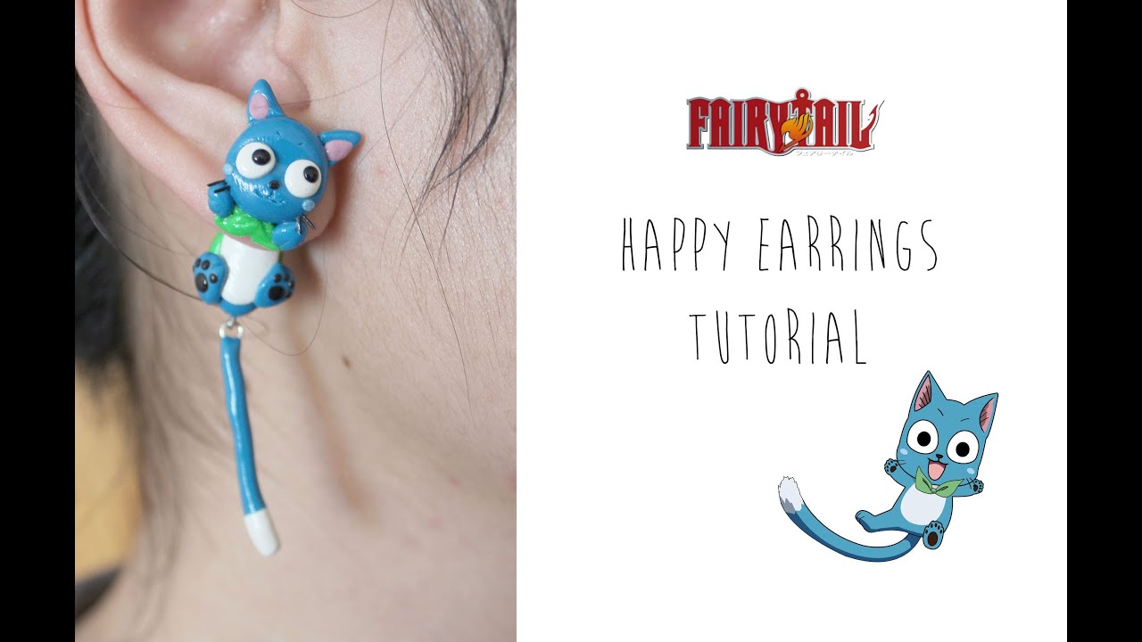 DIY Happy Fake Gauge Earrings Polymer Clay Tutorial | Fairy Tail