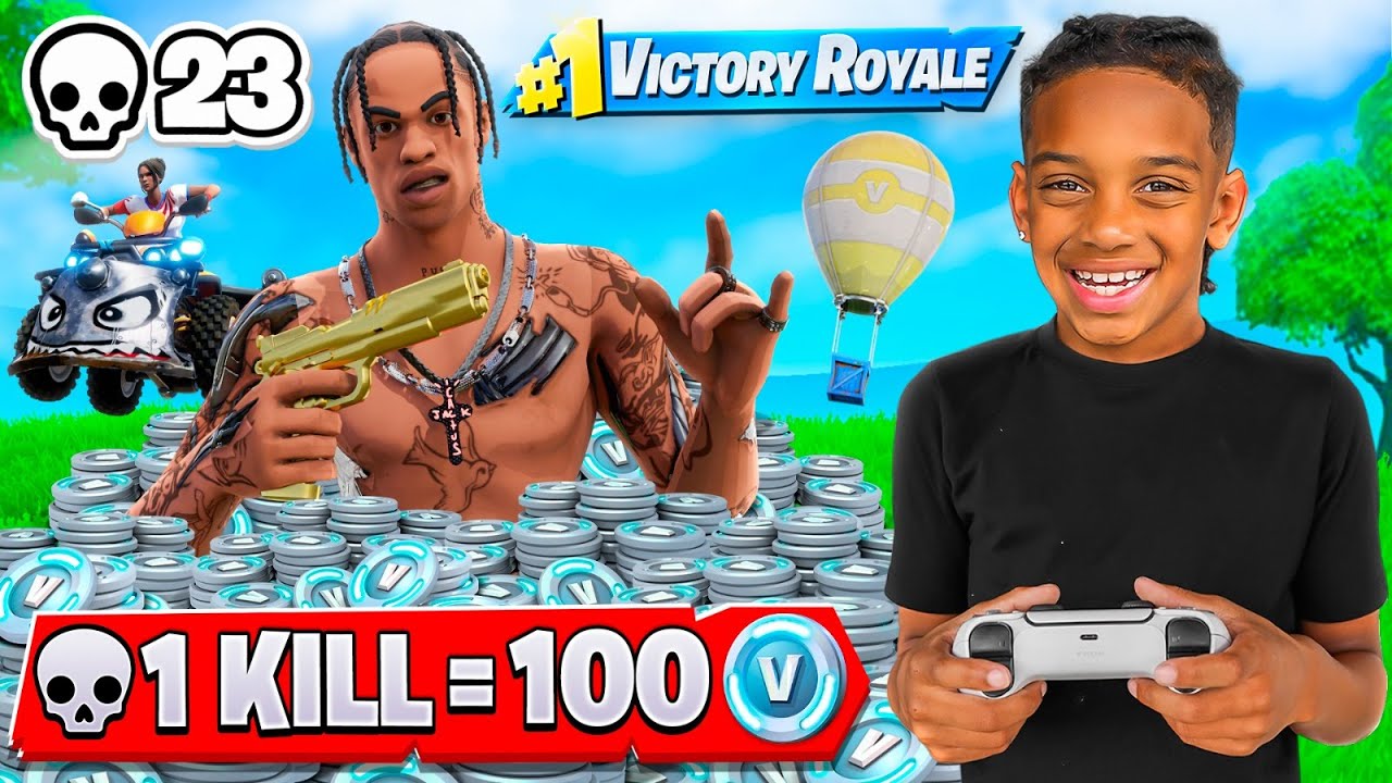 EVERY KILL KYRIE GETS = $100 FORTNITE CHALLENGE