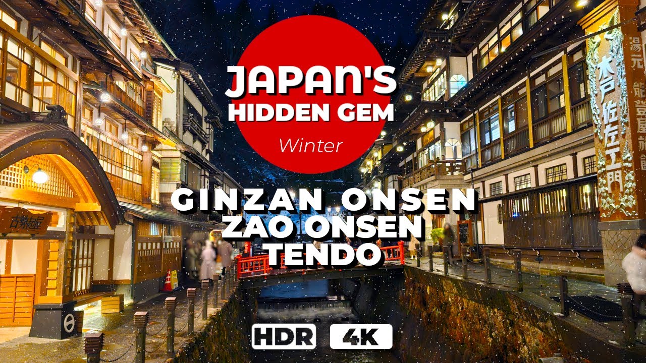 ❄️ Winter Trip to Snowy Japan 🇯🇵 ❄️Ginzan Onsen, Zao Onsen, Tendo #travelvlog #snow #skiing #hdr #4k
