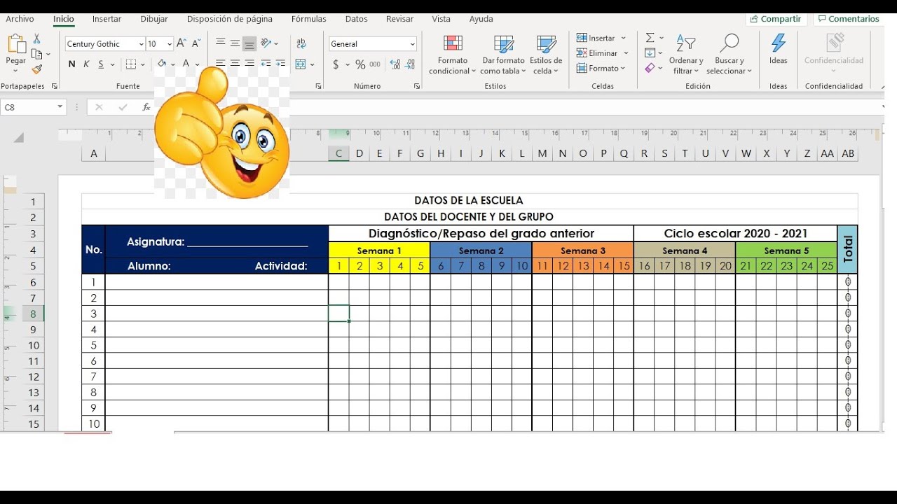 Sencillo formato de registro de actividades automatizado.