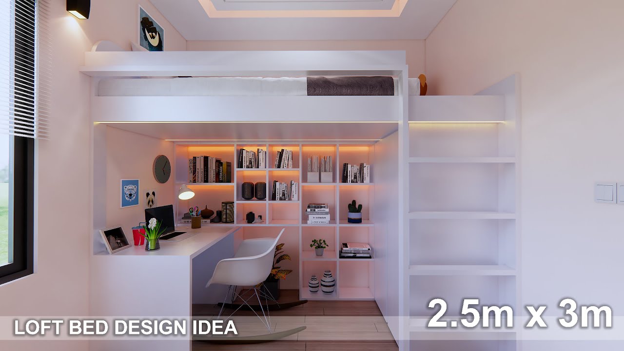 Small bedroom Design | 2.5m x 3m | Loft Bed Design