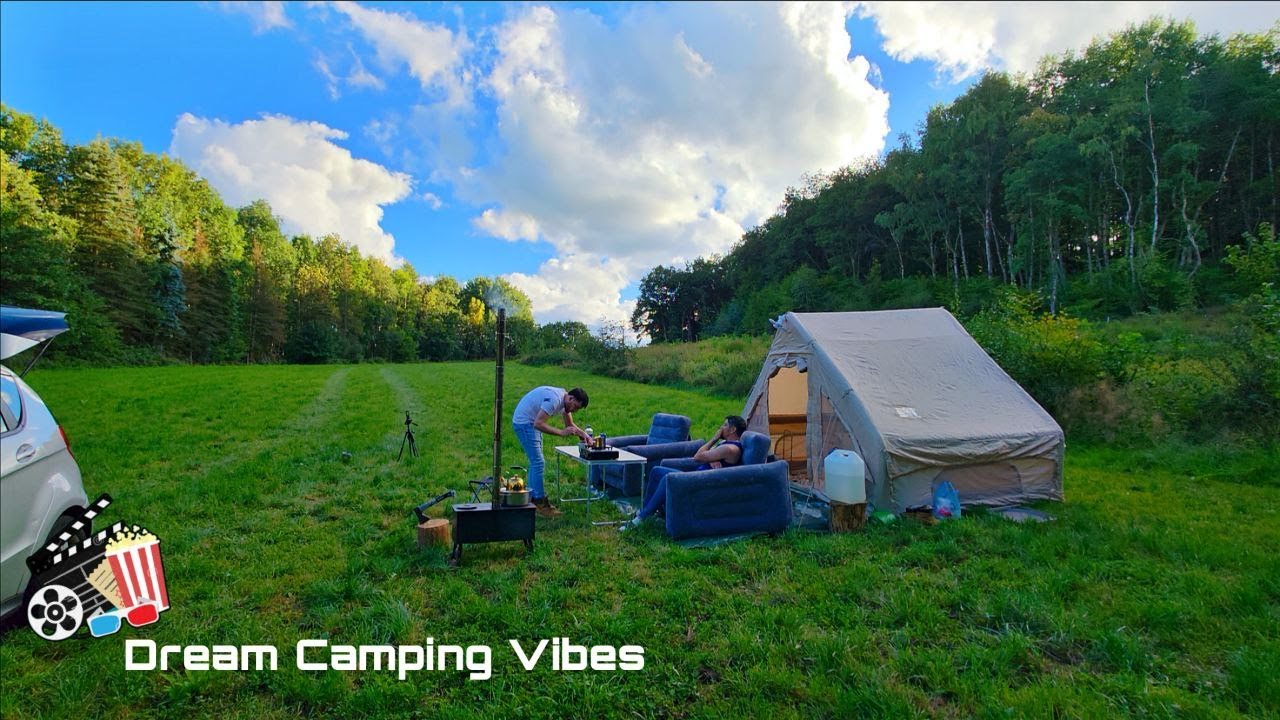 Magical Camping in the Forest 🌲🔥 Cooking Vine Leaves & Outdoor Cinema!