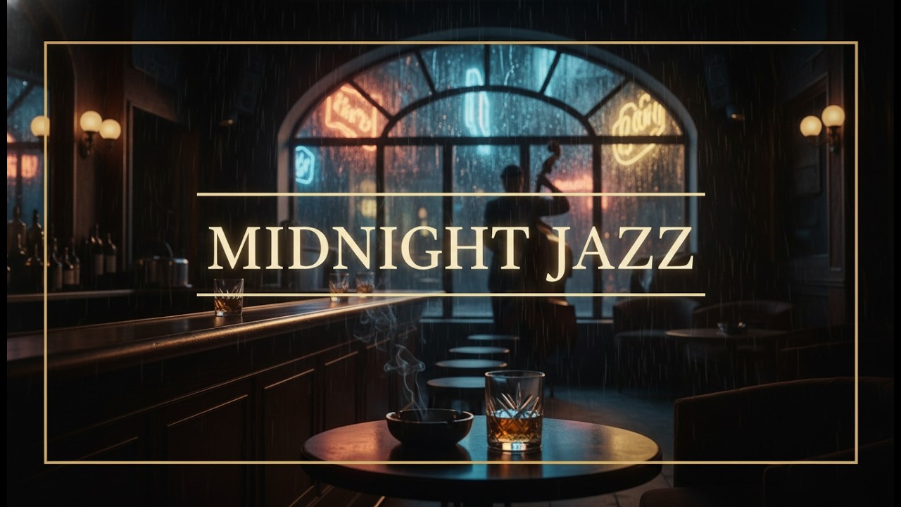 1940s New York Midnight Jazz 🎻 Dark Old Money Rain Ambience | Smoky Vintage Jazz Bar for Sleep