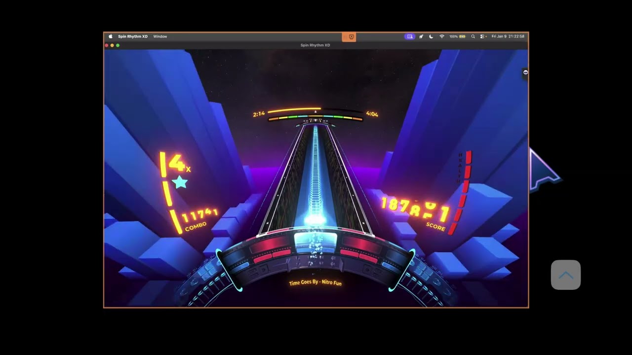 Spin Rhythm XD Ep. 1656: Nitro Fun - Time Goes By. 335K score.