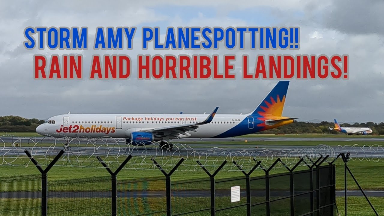 Battered by the rain by storm Amy! 🌧️ Planespotting at Manchester airport RVP Saturday 4th October!