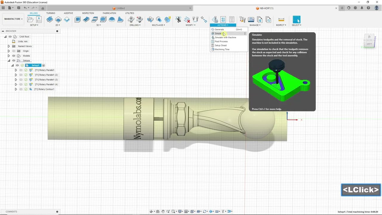 How to Use the Fusion 360 to Generate G-code for NymoLabs CNC 4th Axis - Part 3
